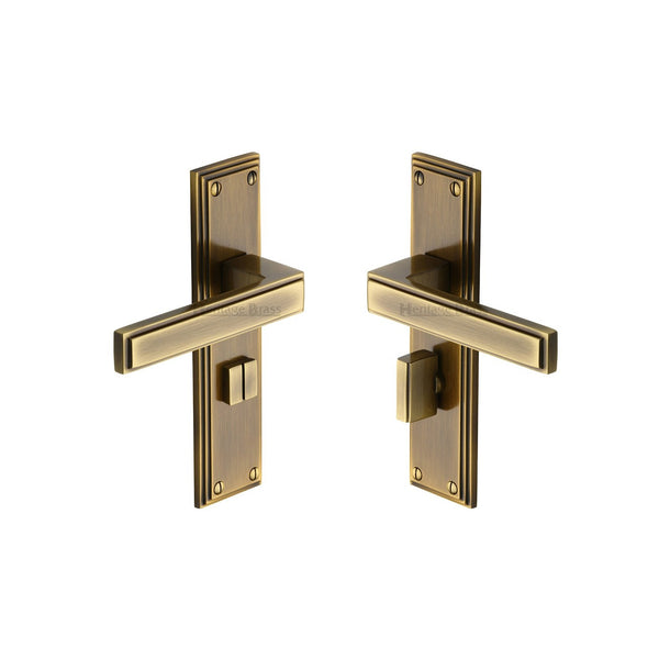 Atlantis Door Handle on Plate by M Marcus - Heritage Brass