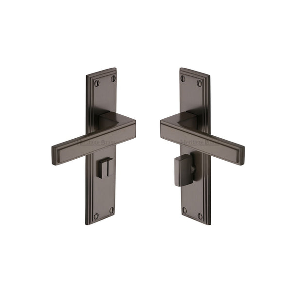 Atlantis Door Handle on Plate by M Marcus - Heritage Brass