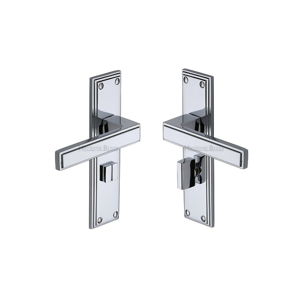 Atlantis Door Handle on Plate by M Marcus - Heritage Brass