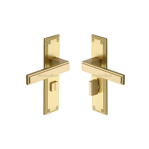 Atlantis Door Handle on Plate by M Marcus - Heritage Brass