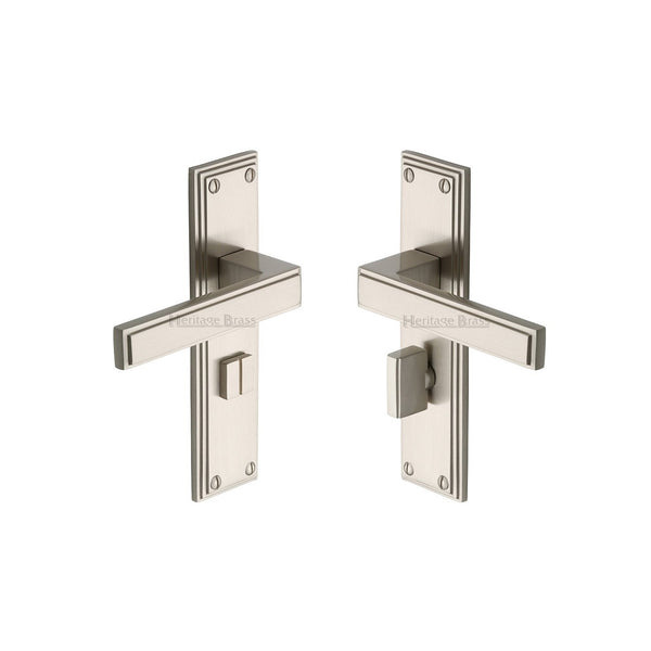 Atlantis Door Handle on Plate by M Marcus - Heritage Brass