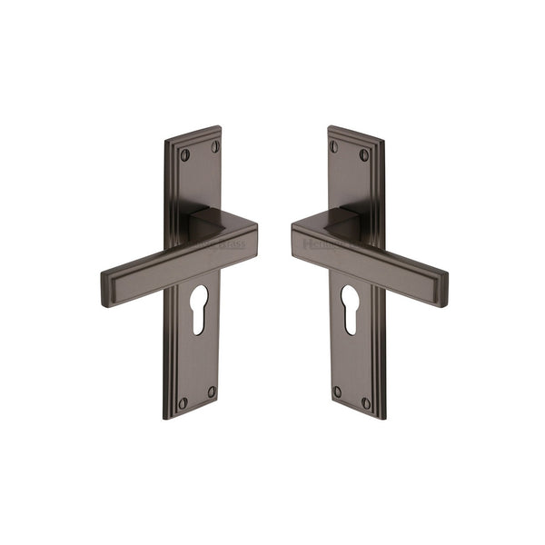 Atlantis Door Handle on Plate by M Marcus - Heritage Brass