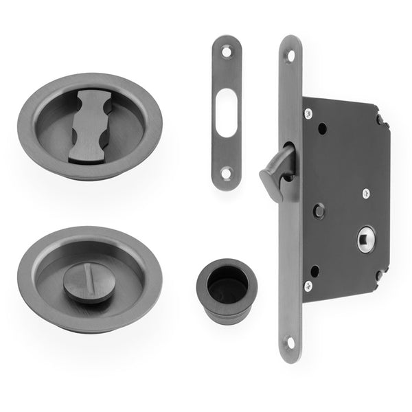 Alexander & Wilks, Alexander and Wilks - Sliding Door Lock Set - Radius, Accessories, Sliding Door Furniture, Turn & Release