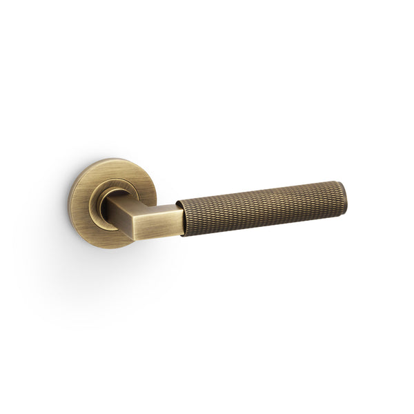 Alexander & Wilks, Alexander and Wilks - Hurricane Knurled Lever on Round Rose, Door Handles, Lever On Rose