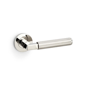 Alexander & Wilks, Alexander and Wilks - Hurricane Knurled Lever on Round Rose, Door Handles, Lever On Rose