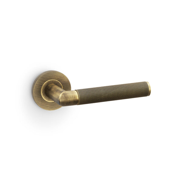 Alexander & Wilks, Alexander and Wilks - Harrier Knurled Lever on Round Rose, Door Handles, Lever On Rose