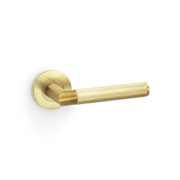 Alexander & Wilks, Alexander and Wilks - Harrier Knurled Lever on Round Rose, Door Handles, Lever On Rose