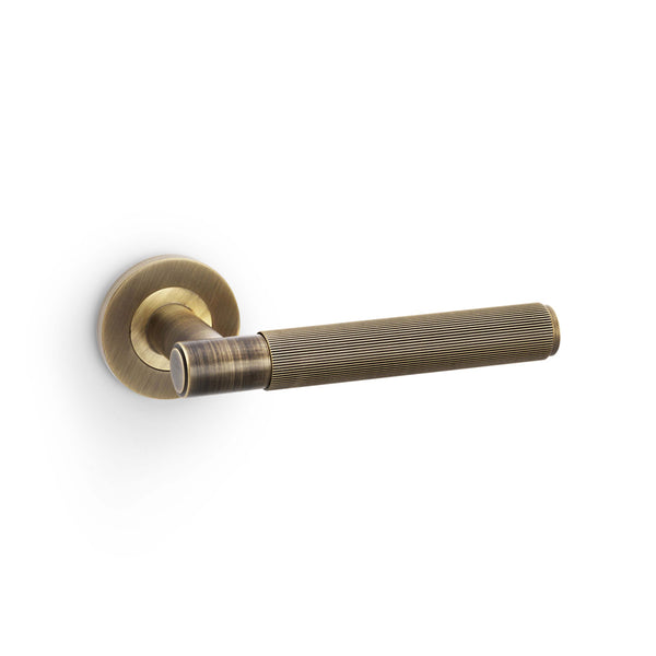 Alexander & Wilks, Alexander and Wilks - Spitfire Reeded Lever on Round Rose, Door Handles, Lever On Rose