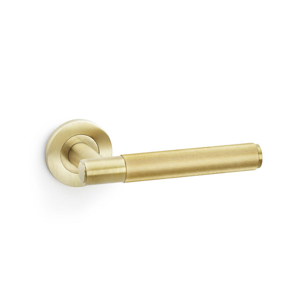 Alexander & Wilks, Alexander and Wilks - Spitfire Reeded Lever on Round Rose, Door Handles, Lever On Rose