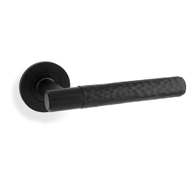 Alexander & Wilks, Alexander and Wilks - Spitfire Hammered Lever on Round Rose, Door Handles, Lever On Rose