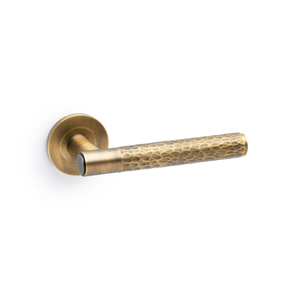 Alexander & Wilks, Alexander and Wilks - Spitfire Hammered Lever on Round Rose, Door Handles, Lever On Rose