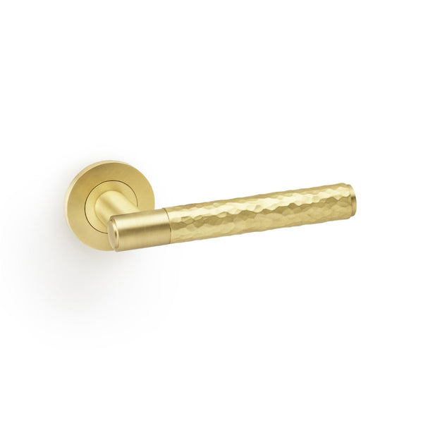 Alexander & Wilks, Alexander and Wilks - Spitfire Hammered Lever on Round Rose, Door Handles, Lever On Rose