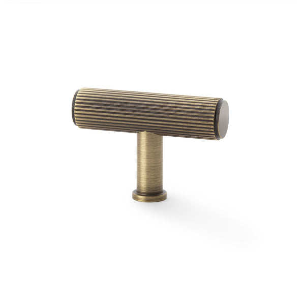 Alexander & Wilks, Alexander and Wilks - Crispin Reeded T-bar Cupboard Knob, Cabinet Hardware, Cabinet Knob