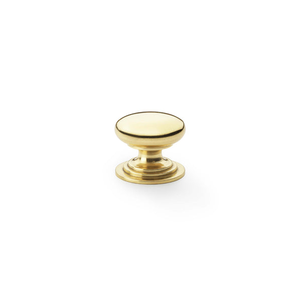 Alexander & Wilks, Alexander and Wilks - Waltz Round Cupboard Knob on Stepped Rose, Cabinet Hardware, Cabinet Knob