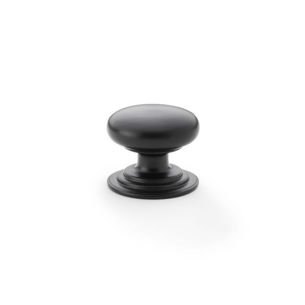 Alexander & Wilks, Alexander and Wilks - Waltz Round Cupboard Knob on Stepped Rose, Cabinet Hardware, Cabinet Knob