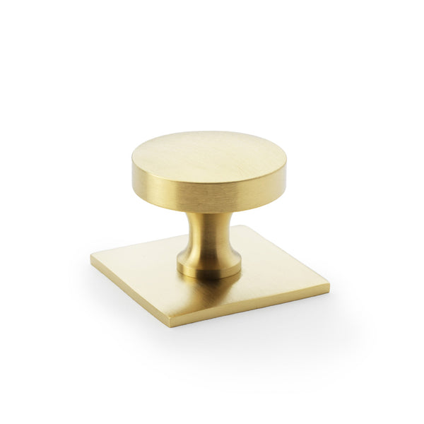 Alexander & Wilks, Alexander and Wilks - Bullion Cupboard Knob on Square Backplate, Cabinet Hardware, Cabinet Knob