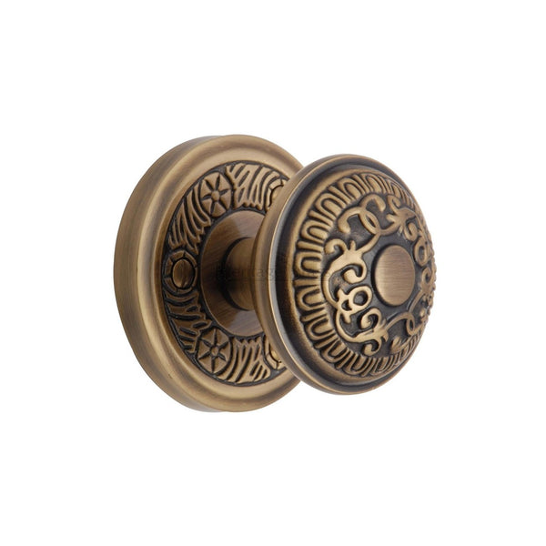 Aydon Door Knob on Rose by M Marcus - Heritage Brass