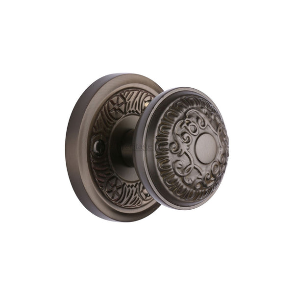 Aydon Door Knob on Rose by M Marcus - Heritage Brass