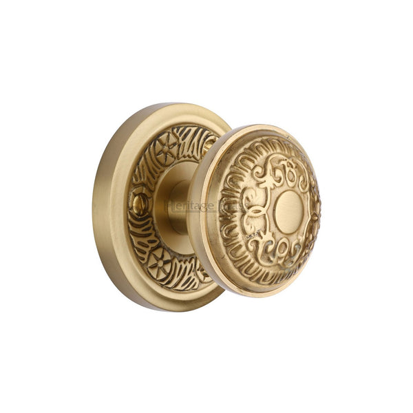 Aydon Door Knob on Rose by M Marcus - Heritage Brass
