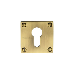 Euro Profile Cylinder Escutcheon Square - BAU1558 by M Marcus - Heritage Brass