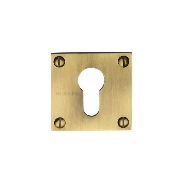 Euro Profile Cylinder Escutcheon Square - BAU1558 by M Marcus - Heritage Brass