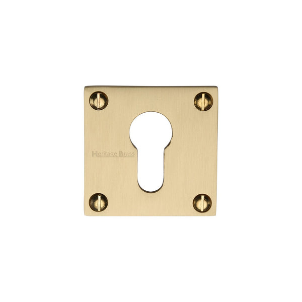 Euro Profile Cylinder Escutcheon Square - BAU1558 by M Marcus - Heritage Brass