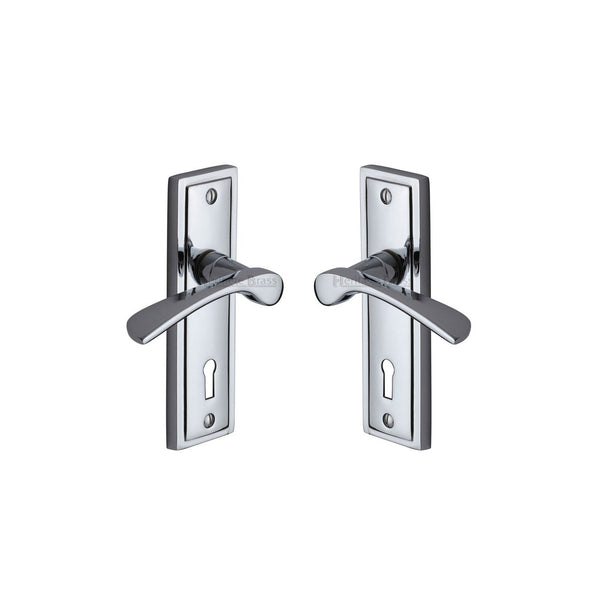 Boston Door Handle on Plate by M Marcus - Heritage Brass