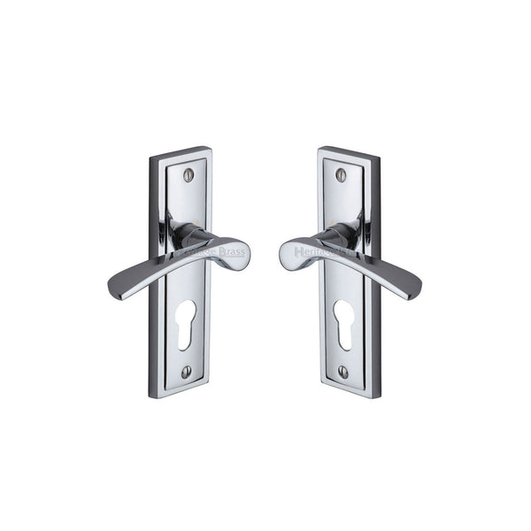 Boston Door Handle on Plate by M Marcus - Heritage Brass