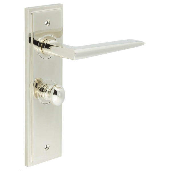 Burlington Mayfair Door Handles Bathroom Backplate & Turn & Release 80