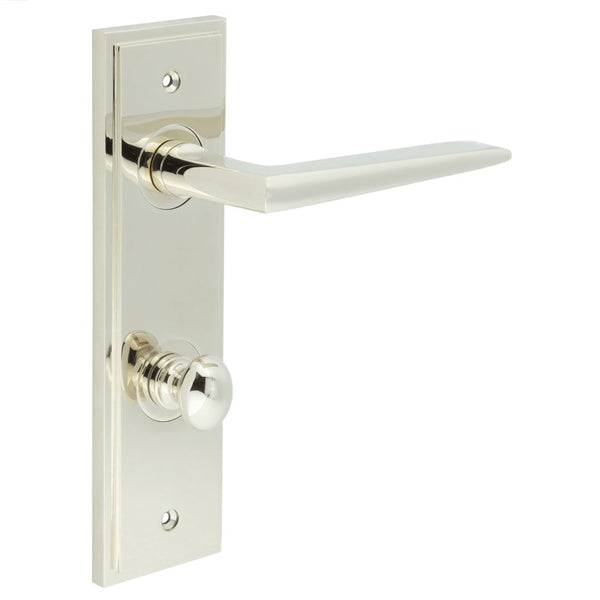 Burlington Mayfair Door Handles Din Bathroom Backplate & Turn & Release 80