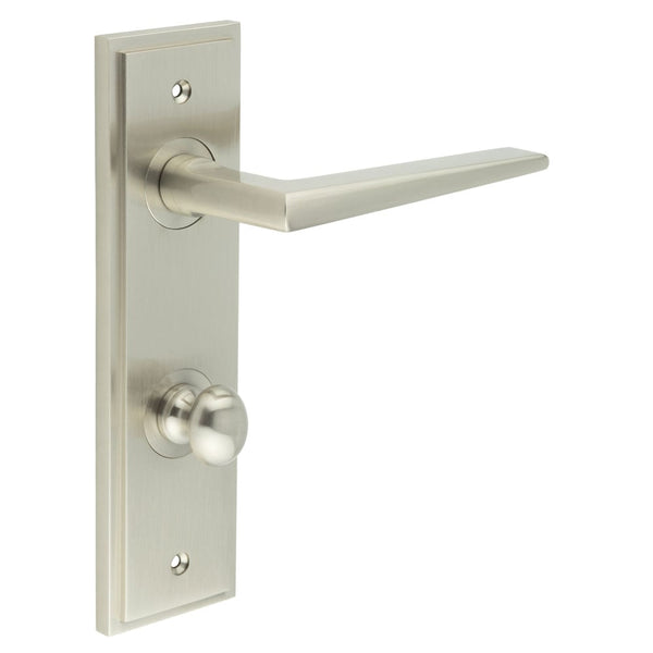 Burlington Mayfair Door Handles Din Bathroom Backplate & Turn & Release 80