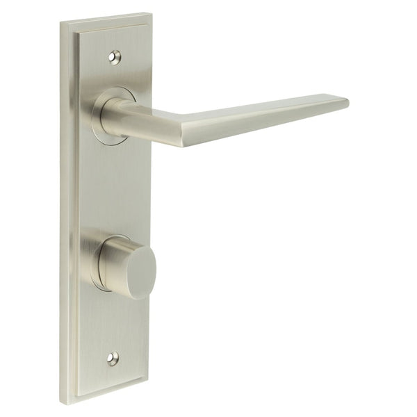 Burlington Mayfair Door Handles Din Bathroom Backplate & Turn & Release 81