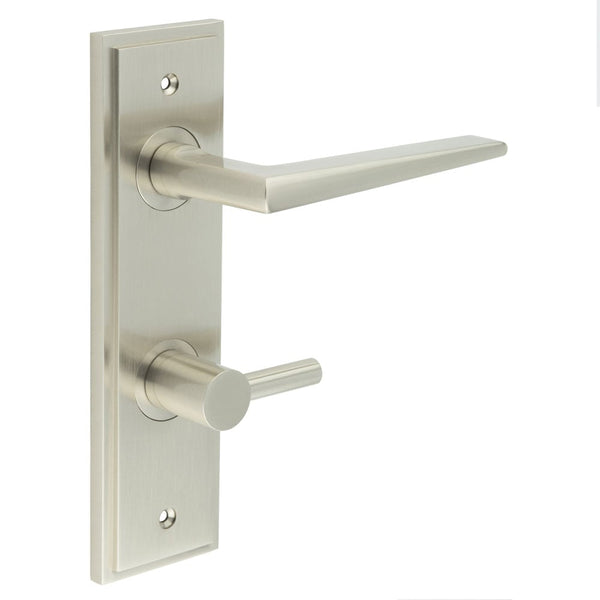 Burlington Mayfair Door Handles Din Bathroom Backplate & Turn & Release 82