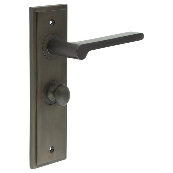 Burlington Fitzrovia Door Handle Bathroom Backplate & Turn & Release 80