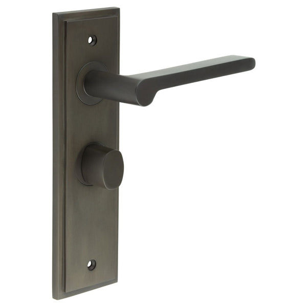 Burlington Fitzrovia Door Handles Bathroom Backplate & Turn & Release 81
