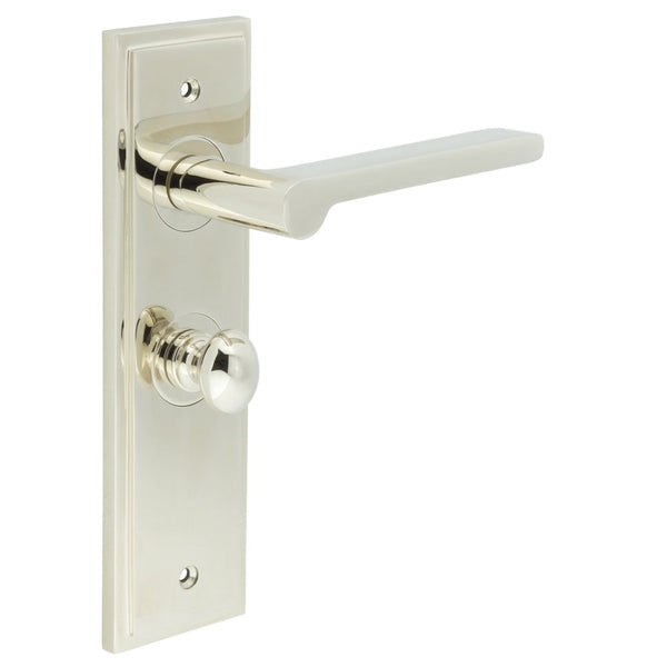 Burlington Fitzrovia Door Handle Bathroom Backplate & Turn & Release 80