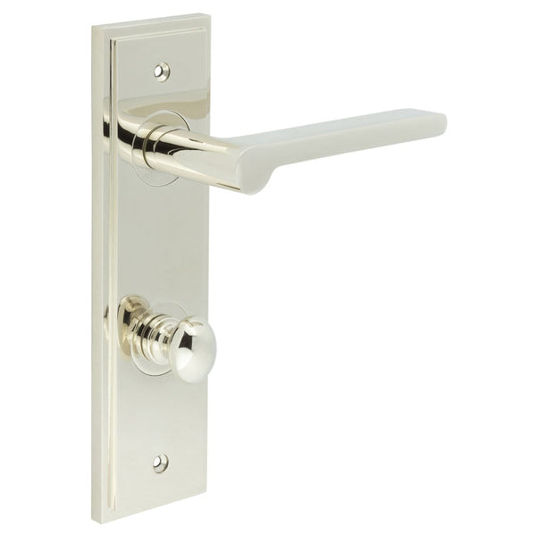 Burlington Fitzrovia Door Handle Din Bathroom Backplate & Turn & Release 80