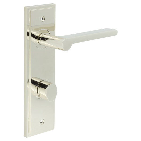 Burlington Fitzrovia Door Handles Din Bathroom Backplate & Turn & Release 81