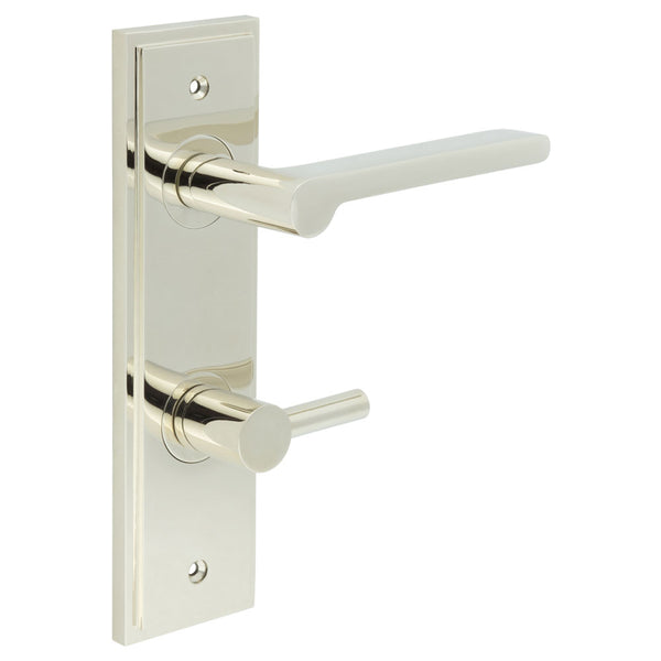 Burlington Fitzrovia Door Handle Din Bathroom Backplate & Turn & Release 82