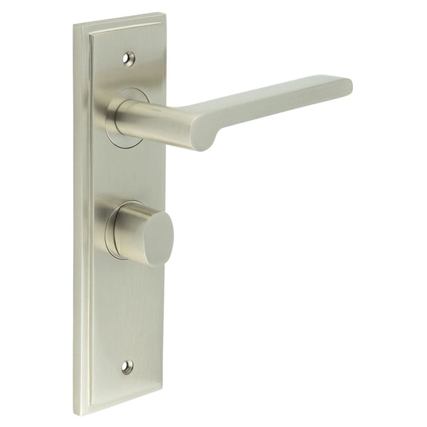 Burlington Fitzrovia Door Handles Bathroom Backplate & Turn & Release 81