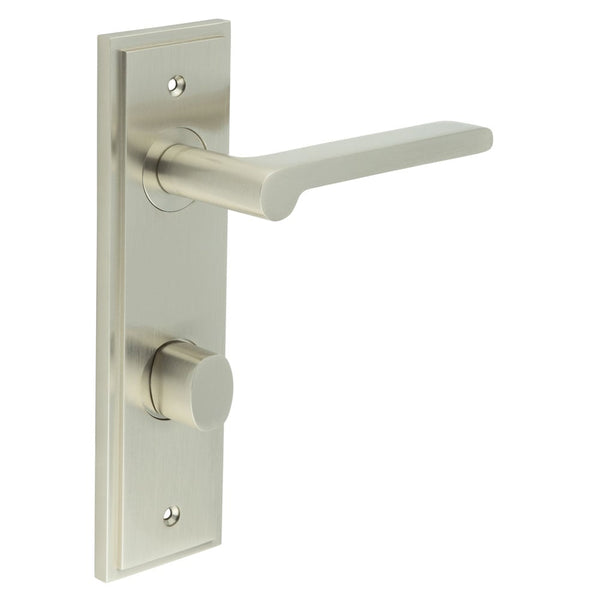 Burlington Fitzrovia Door Handles Din Bathroom Backplate & Turn & Release 81