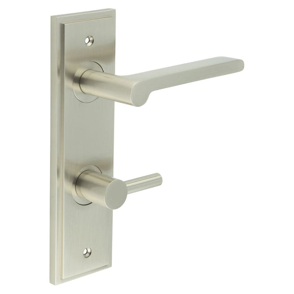 Burlington Fitzrovia Door Handle Din Bathroom Backplate & Turn & Release 82