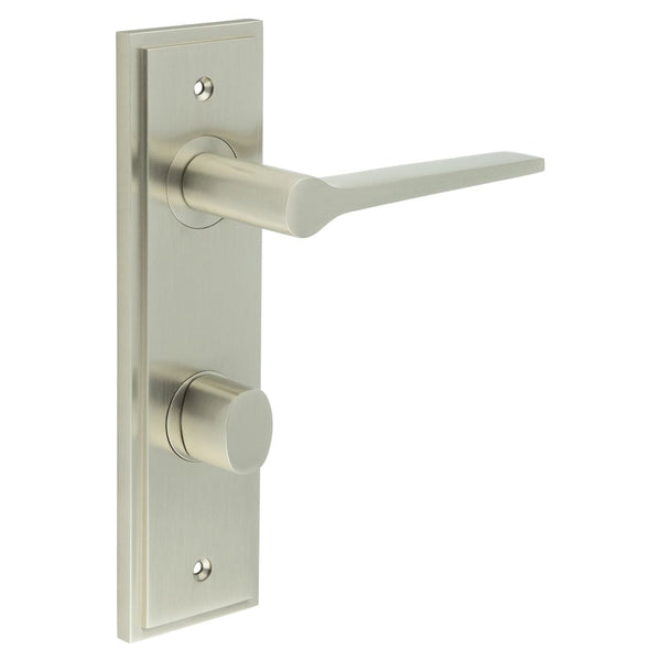 Burlington Knightsbridge Door Handle Din Bathroom Backplate & Turn & Release 81