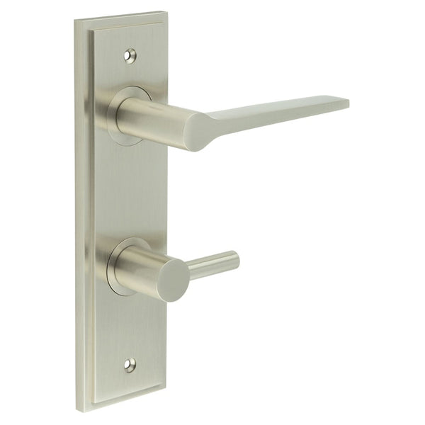 Burlington Knightsbridge Door Handle Din Bathroom Backplate & Turn & Release 82