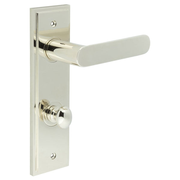Burlington Kensington Door Handles Din Bathroom Backplate & Turn & Release 80