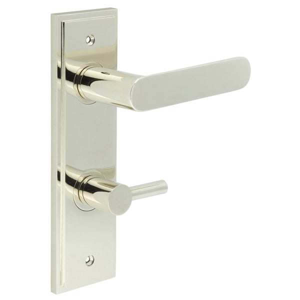 Burlington Kensington Door Handles Din Bathroom Backplate & Turn & Release 82