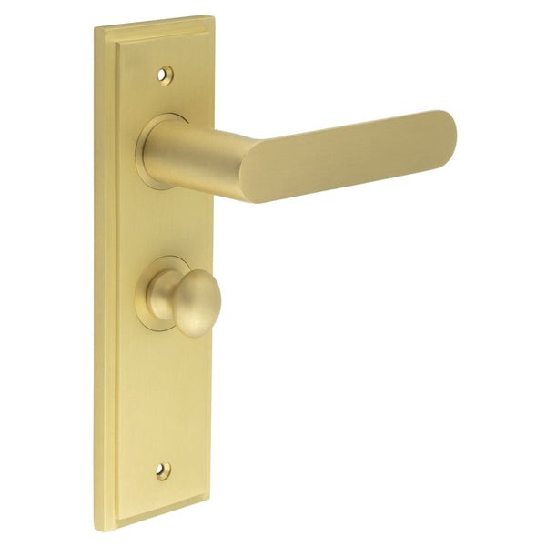 Burlington Kensington Door Handles Bathroom Backplate & Turn & Release 80