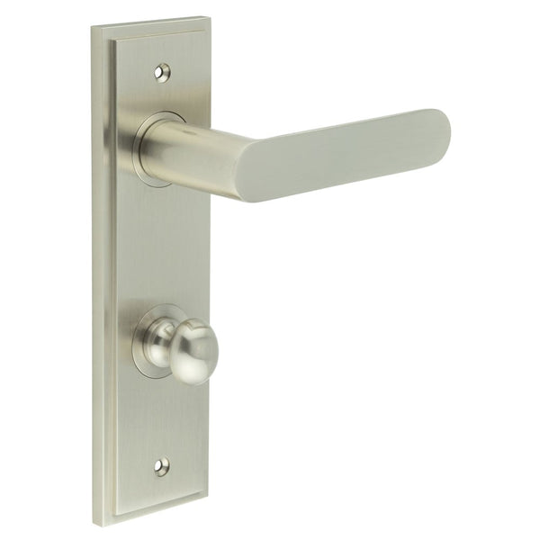 Burlington Kensington Door Handles Din Bathroom Backplate & Turn & Release 80