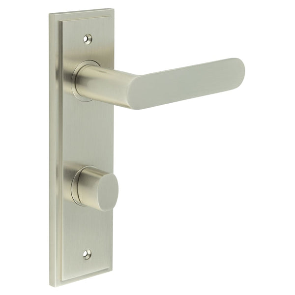 Burlington Kensington Door Handles Din Bathroom Backplate & Turn & Release 81