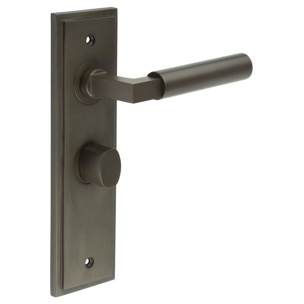 Burlington Westminster Door Handles Bathroom Backplate & Turn & Release
